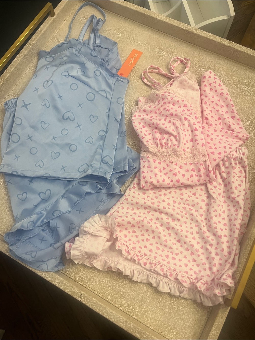 Women’s Pink and Blue Pajama Sets